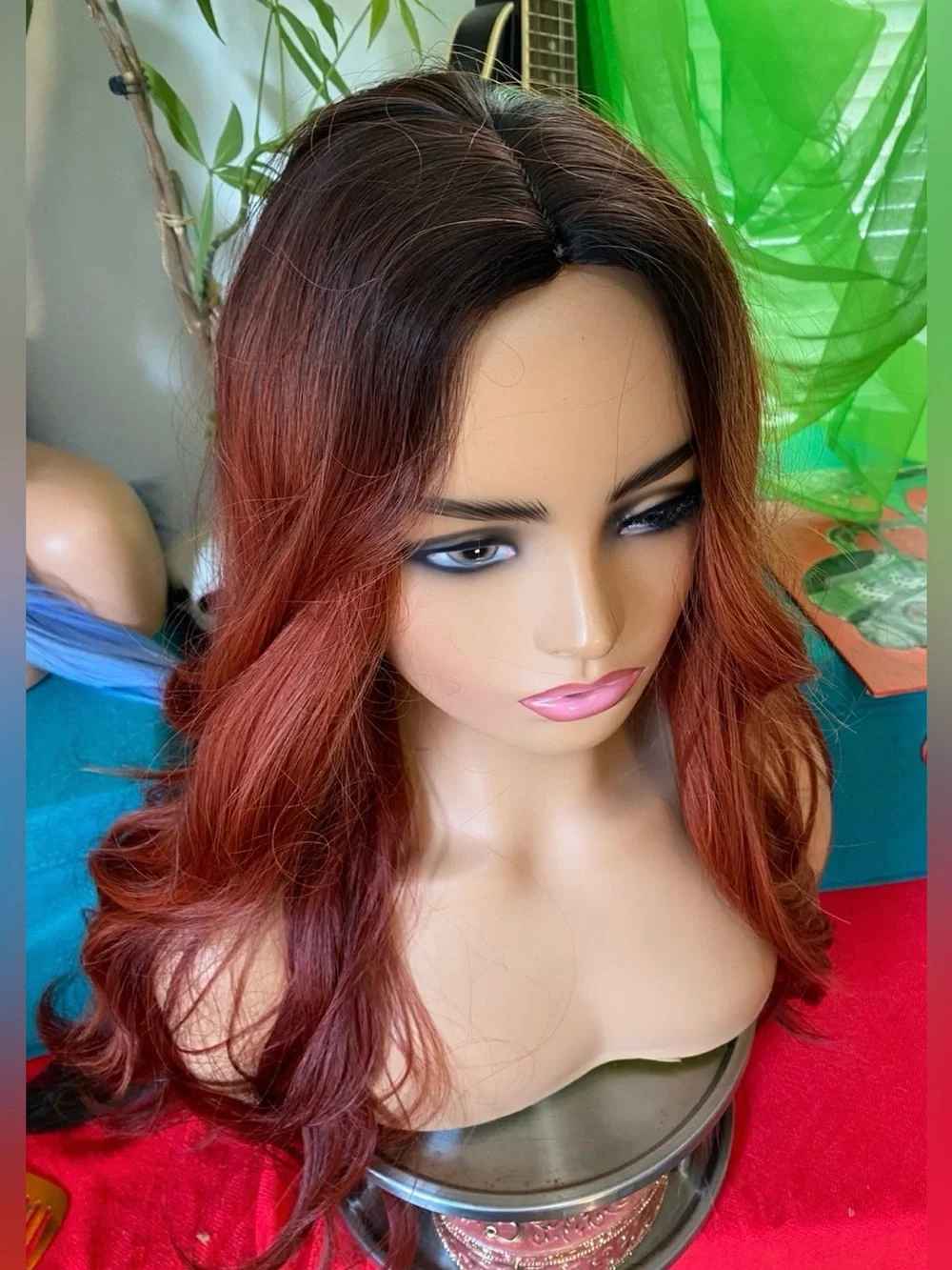 LAST ONE- Deep red ombré wig